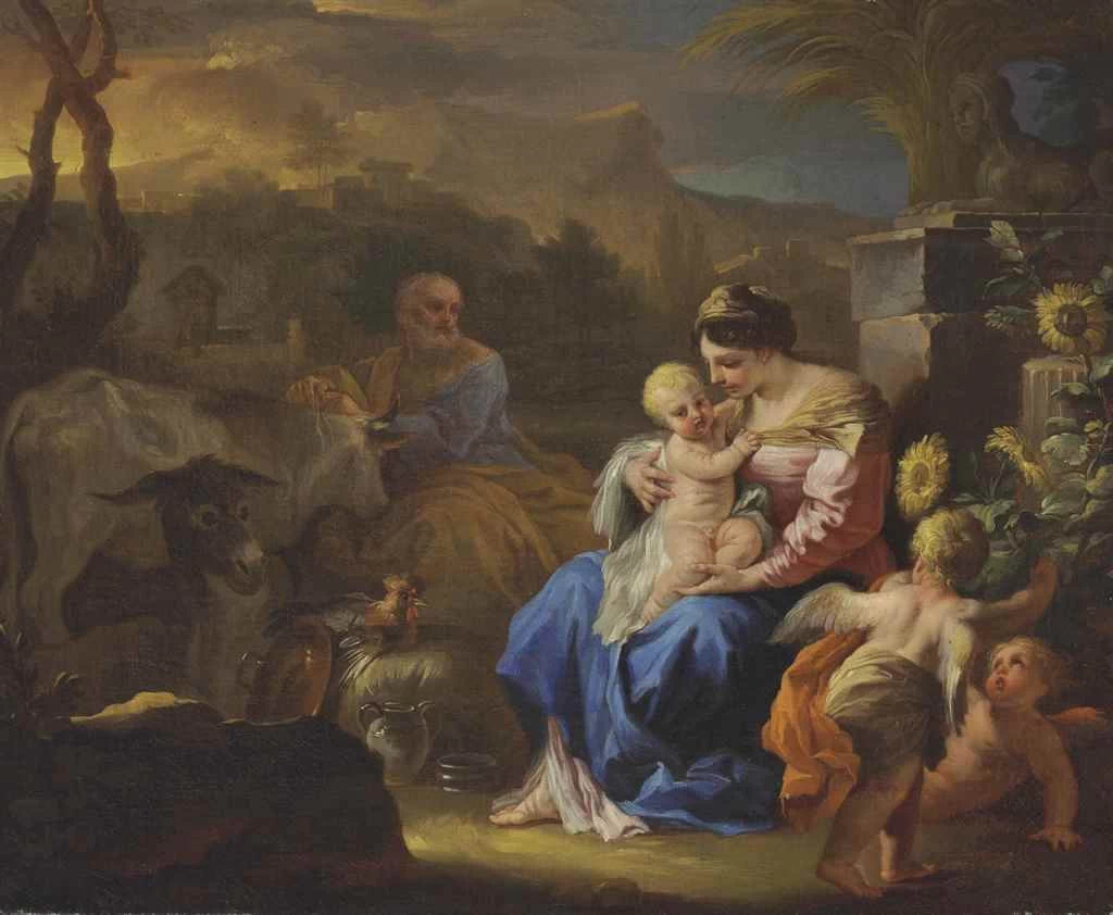 Riposo durante la fuga in Egitto - collezione privata